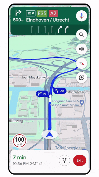 Google Maps Improved Lane details